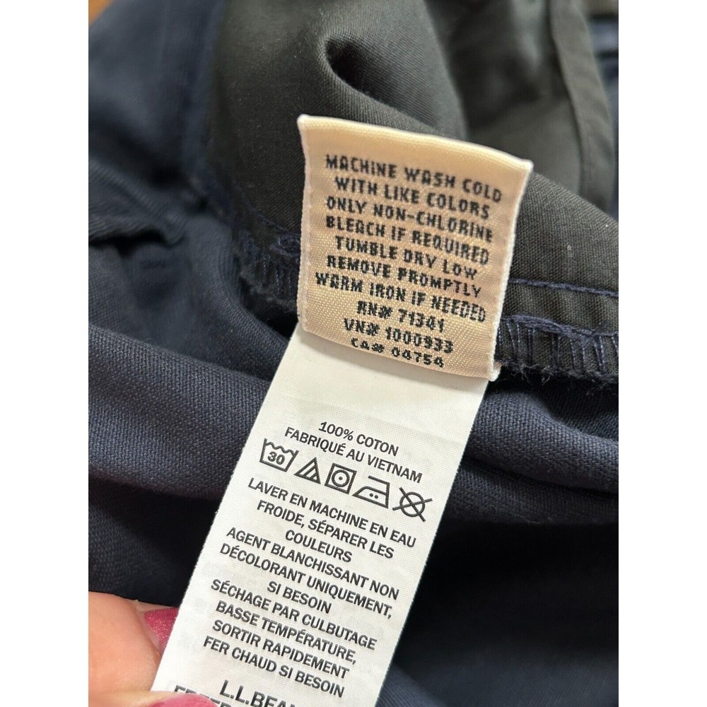 LL Bean Womens Navy Classic Fit Straight‎ Leg Twill Pants Petite 16 299969 - Picture 4 of 8